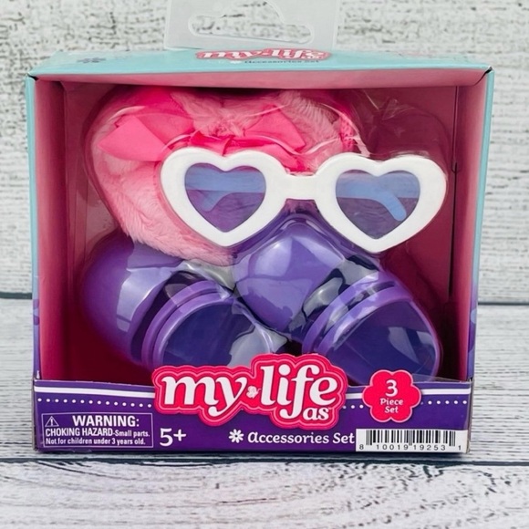 My Life As Heart Glasses Furry Heart Bag Purple Shoes Accessories Set NEW - Picture 1 of 7